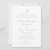 Invitation Talula Grey Mariage élégant (Devant)