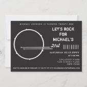 Invitation Tambour noir et blanc 21e anniversaire (Devant)