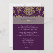 Invitation Tambour/prune/faux or (Devant)