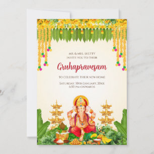 Invitation Tamil Gruhapravesham invite Telugu Housewarming
