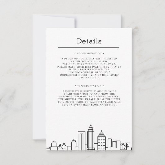Invitation Tampa, Mariage de Floride | Détails de l'invité (Devant)