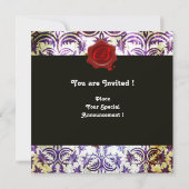 Invitation TAMPO NOBLE DAMAS ROUGE ANTIQUE MONOGRAMME, violet (Dos)