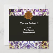 Invitation TAMPON DE CIRE DAMASSÉ ANTIQUE MONOGRAMME, violet, (Dos)