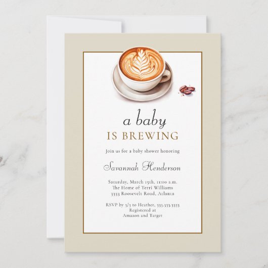 Invitation Tan A Baby Est En Train De Brûler Baby shower De C (Devant)