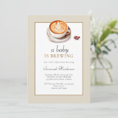 Invitation Tan A Baby Est En Train De Brûler Baby shower De C (Debout devant)