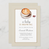 Invitation Tan A Baby Est En Train De Brûler Baby shower De C (Devant / Derrière)