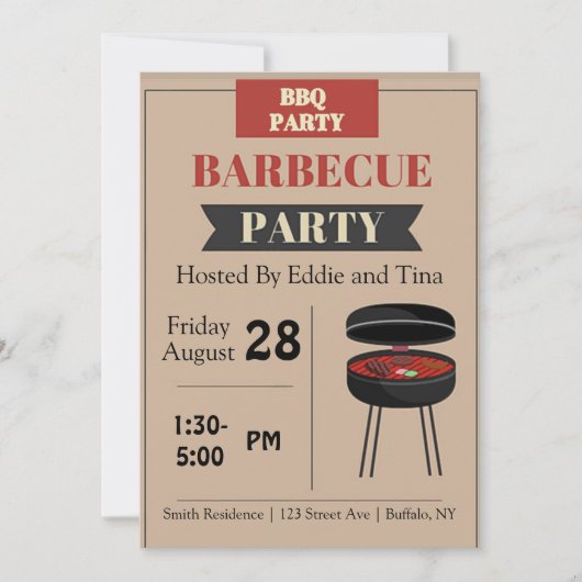Invitation Tan Barbecue (Devant)