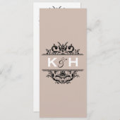 Invitation Tan & Black Skinny Crest (Devant / Derrière)