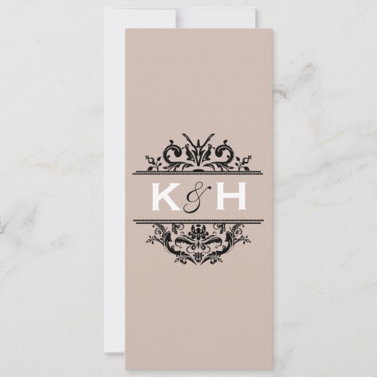 Invitation Tan & Black Skinny Crest (Devant)