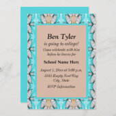 Invitation Tan bleu Abstrait à l'Invitation de l'université (Devant / Derrière)