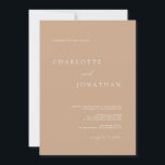 Invitation Tan Bohemian Rustic Moderne Mariage simple<br><div class="desc">Tan Bohemian Rustic Moderne Simple Faire-part de mariage</div>