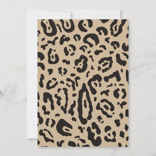 Invitation Tan Brown et noir Cheetah Leopard Chic Mariage dan (Dos)