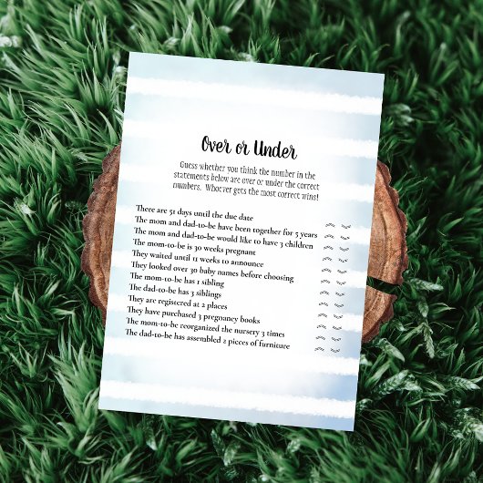 Invitation Tan Bunny Bleu Sur Sous Baby shower Jeu