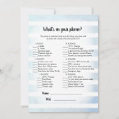 Invitation Tan Bunny Blue Ce qui est sur votre jeu de télépho (Devant)