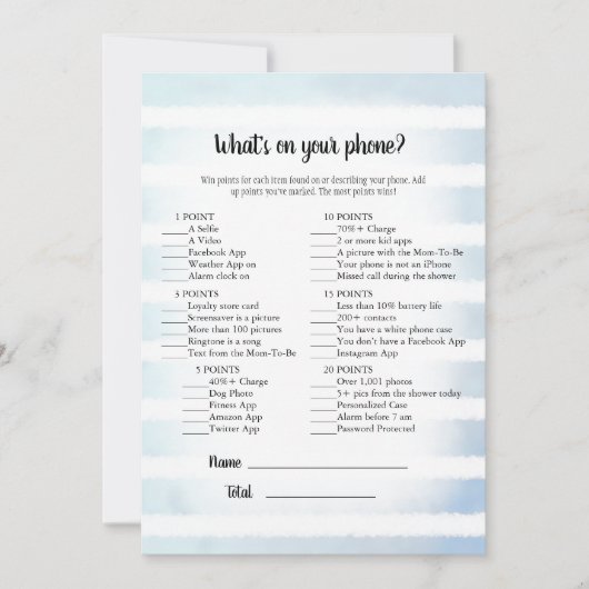 Invitation Tan Bunny Blue Ce qui est sur votre jeu de télépho (Devant)