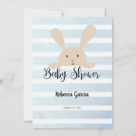 Invitation Tan Bunny Blue Ce qui est sur votre jeu de télépho (Dos)