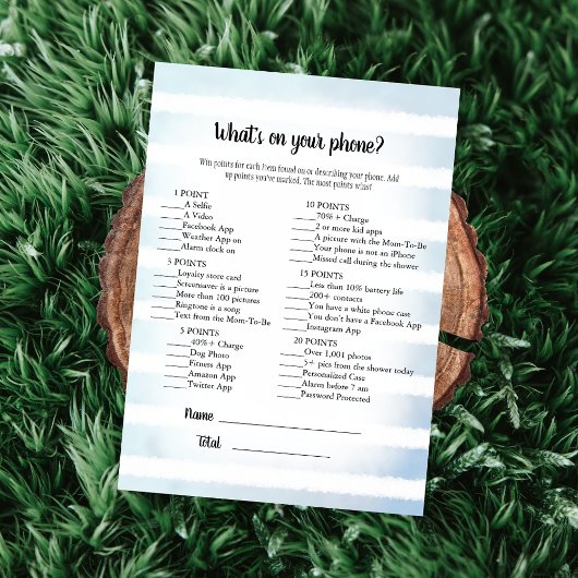 Invitation Tan Bunny Blue Ce qui est sur votre jeu de télépho