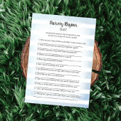 Invitation Tan Bunny Blue Nursery Rhymes Jeu de Quiz