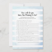 Invitation Tan Bunny Blue Qui Connaît Maman Meilleur Jeu De D (Devant)