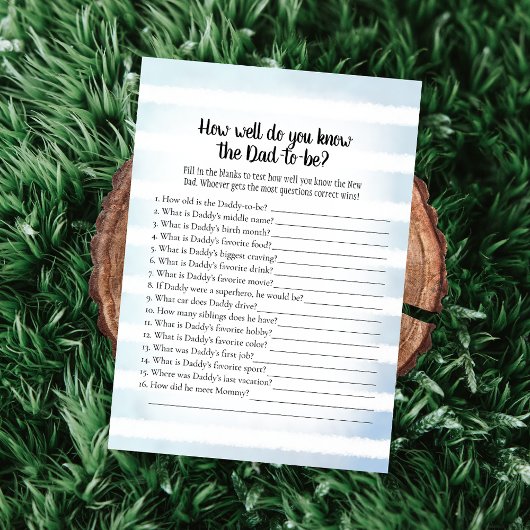 Invitation Tan Bunny Blue Qui Connaît Papa Meilleur Jeu De Do