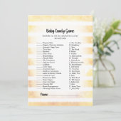 Invitation Tan Bunny Jaune Bébé Baby shower Bonbons Jeu (Debout devant)