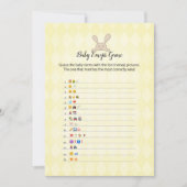 Invitation Tan Bunny Jaune Jacquard Bébé Emoji Photos Jeu (Devant)