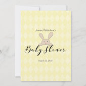 Invitation Tan Bunny Jaune Jacquard Vieille Villes Contes Jeu (Dos)