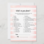 Invitation Tan Bunny Pink Ce qui est sur votre jeu de télépho (Devant)