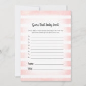 Invitation Tan Bunny Pink Devine Que Baby Food Game (Devant)