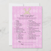 Invitation Tan Bunny Rabbit Purple Ce qui est sur votre jeu d (Devant)