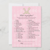 Invitation Tan Bunny Rabbit rose Ce qui est sur votre jeu de (Devant)
