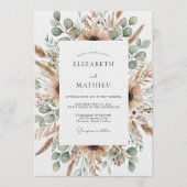Invitation Tan Desert Pampas Boho Wedding (Devant)