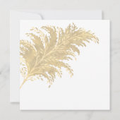 Invitation Tan D'Herbe Pampas mariage À La Répétition Blanche (Dos)