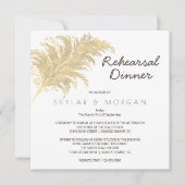 Invitation Tan D'Herbe Pampas mariage À La Répétition Blanche (Devant)