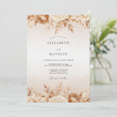 Invitation Tan Ethereal Bloom Wedding (Debout devant)