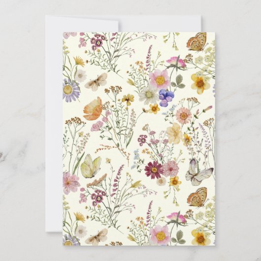 Invitation Tan Flora Boho Mariage Fleur sauvage (Dos)