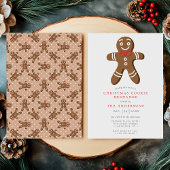 Invitation Tan Gingerbread Man Cookie Exchange Noël