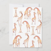 Invitation Tan Giraffes Baby shower lunaire (Dos)