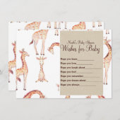 Invitation Tan Giraffes & Kraft Wives for Baby shower Game (Devant / Derrière)