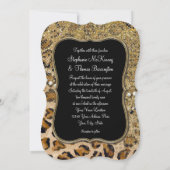 Invitation Tan Gold Leopard Poster de animal Mariage Parties  (Dos)