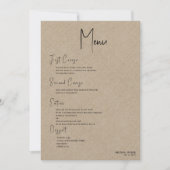 Invitation Tan lin Simple Noir Script Mariage Menu (Devant)