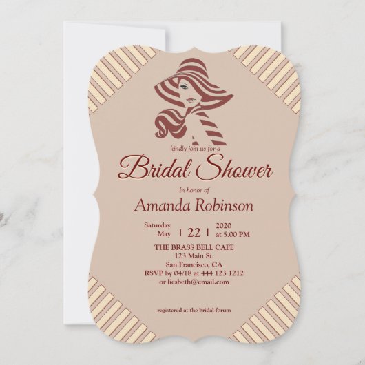 Invitation Tan - Marsala Vin & Moderne de rose (Devant)