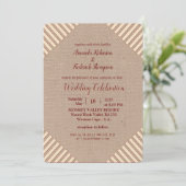 Invitation Tan - Marsala Vin, teintes de Mariage rose (Debout devant)
