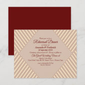 Invitation Tan -Marsala Vin & torsion du Dîner de répétition (Devant / Derrière)