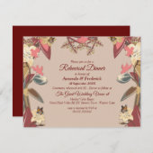 Invitation Tan -Marsala Vin & torsion du Dîner de répétition  (Devant / Derrière)