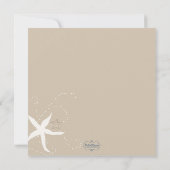 Invitation Tan Navy Blue Ivory Beach Fête des mariées (Dos)