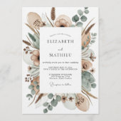 Invitation Tan Painterly Bloom Wedding (Devant)