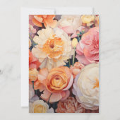 Invitation Tan, Pêche et Mariage floral de sable (Dos)