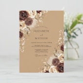 Invitation Tan Polished Autumnal Wedding (Debout devant)