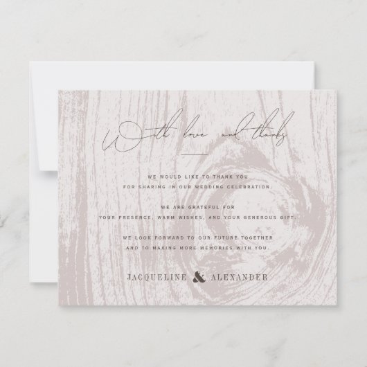 Invitation Tan Rustic Woodgrain Mariage de automne d'automne  (Devant)